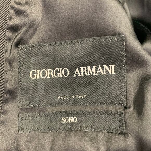 GIORGIO ARMANI Size 40 Black Jacquard Wool Blend Sport Coat - Picture 7 of 10